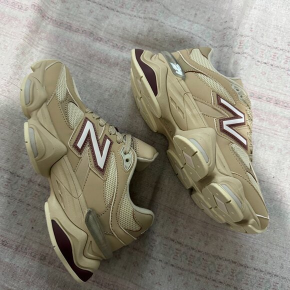 New Balance 9060 GS Cream Bone Sparrow Sports Sneaker - Picture 6 of 9